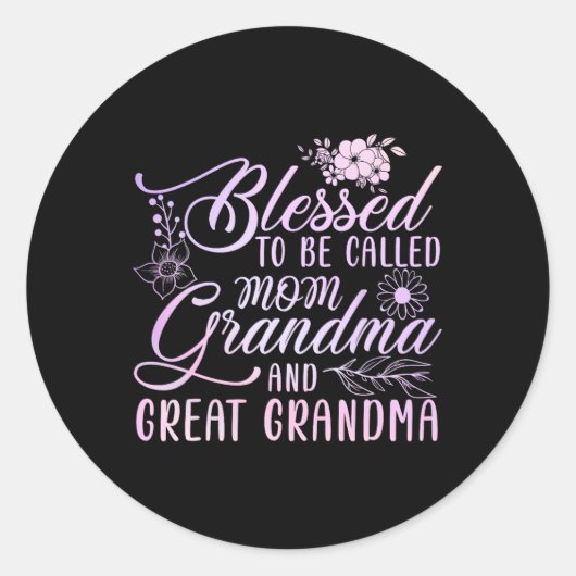 Blessed heet mam oma en grootmoeder ronde sticker (Voorkant)