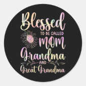 Blessed heet mam oma en grootmoeder ronde sticker (Voorkant)