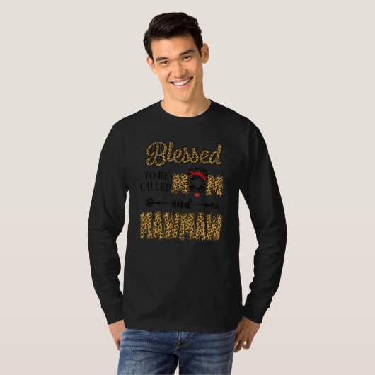 Blessed heet mama en Mawmaw Leopard moeder T-shirt (Voorkant volledig)