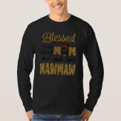 Blessed heet mama en Mawmaw Leopard moeder T-shirt (Voorkant)