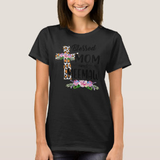 Blessed heet mama en Meemaw Floral moeder' T-shirt