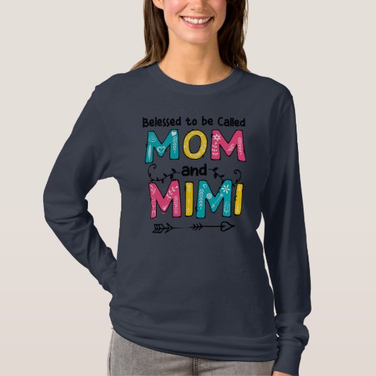 Blessed heet mama en Mimi Moederdag T-shirt (Voorkant)