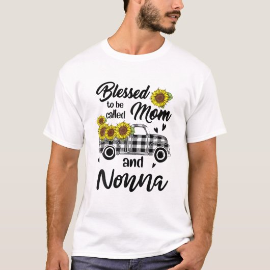 Blessed heet mama en nonna Funny moeder Da T-shirt (Voorkant)