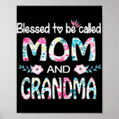 Blessed heet mama en oma Floral Gift Poster (Voorkant)