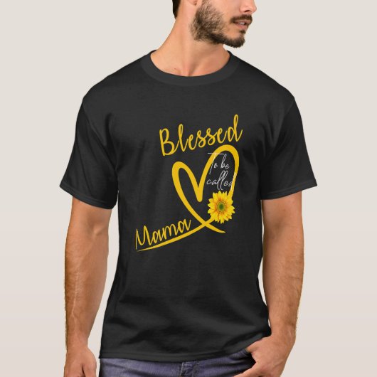 Blessed heet mama Heart Sunflower Moeder T-shirt (Voorkant)