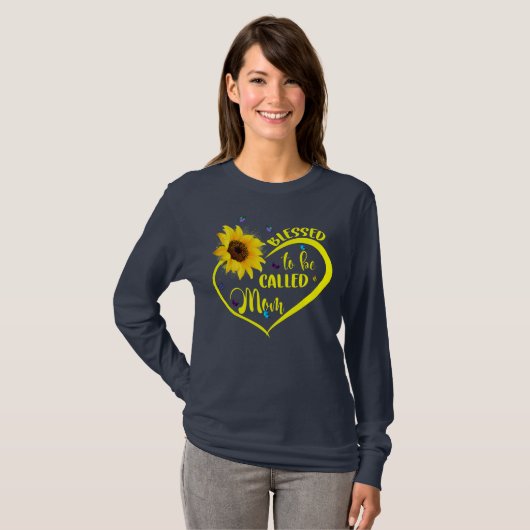 Blessed heet mama Sunflower Lovers Grandma T-shirt (Voorkant volledig)