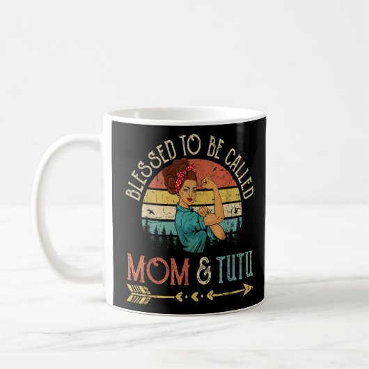 Blessed heet mama & Tutu Vrouwen Rosie Retro Koffiemok (Links)