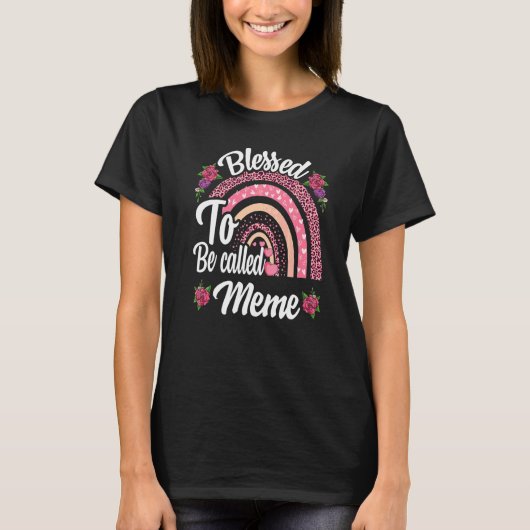 Blessed heet mememenregenboog voor moeders t-shirt (Voorkant)