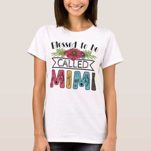 Blessed heet Mimi Grandma Moederdag Gif T-shirt (Voorkant)