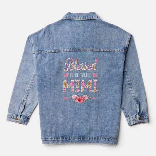 Blessed heet Mimi Moederdag Funny Costu Denim Jacket (Achterkant)