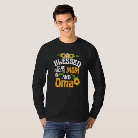 Blessed heet moeder en moeder van Oma Floral D T-shirt (Voorkant volledig)