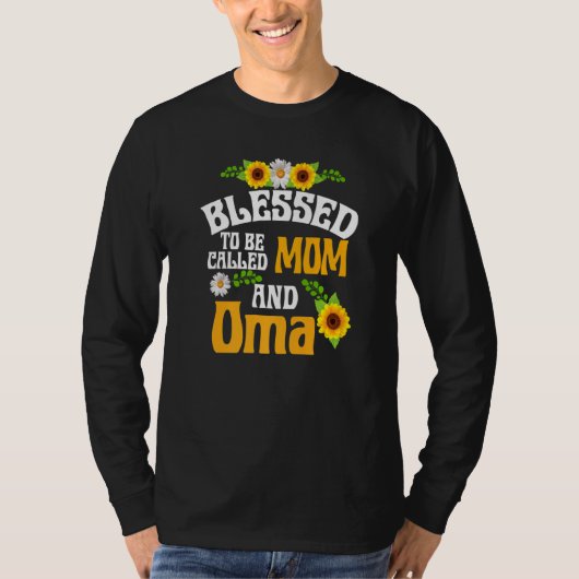 Blessed heet moeder en moeder van Oma Floral D T-shirt (Voorkant)