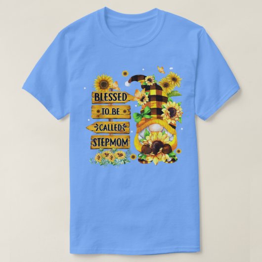 Blessed heet Stepmam Herfst Gnome Sunflower T-shirt (Design voorkant)