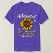 Blessed heet Stepmmam Funny Leopard Sunflow T-shirt (Design voorkant)