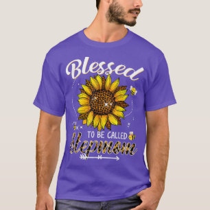 Blessed heet Stepmmam Funny Leopard Sunflow T-shirt