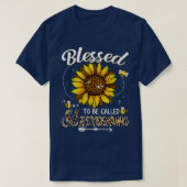 Blessed heet Stepmmam Funny Leopard Sunflow T-shirt (Design voorkant)
