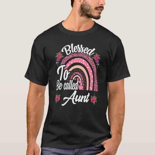 Blessed heet tante Cute Rainbow voor moeders T-shirt (Voorkant)
