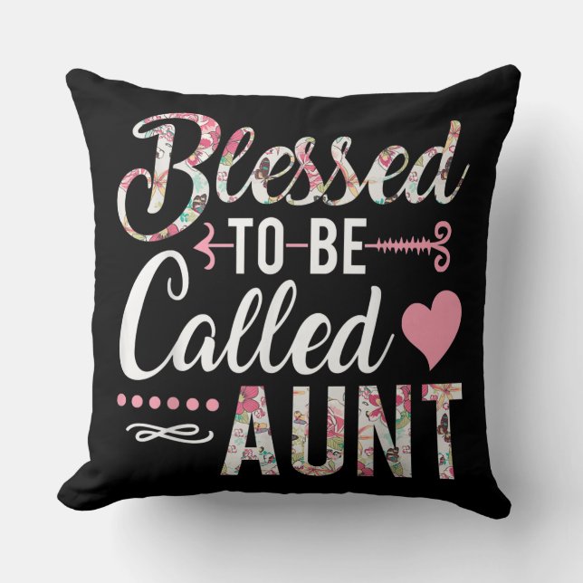Blessed heet tante Floral Women Gift Kussen (Voorkant)
