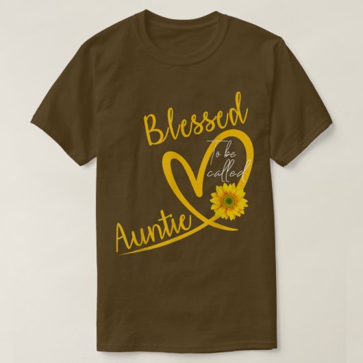 Blessed heet tante Heart Sunflower Moeder T-shirt (Design voorkant)