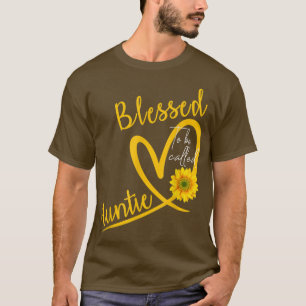 Blessed heet tante Heart Sunflower Moeder T-shirt