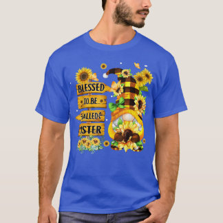 Blessed heet zuster Herfst Gnome Sunflower T-shirt