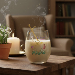 Blessed Imbolc Glass Light Renewal Brigid Design Wijnglas Zonder Voet