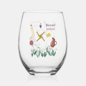 Blessed Imbolc Glass Light Renewal Brigid Design Wijnglas Zonder Voet (Achterkant)