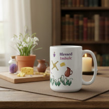 Blessed Imbolc Mug Pagan Seasonal Design 