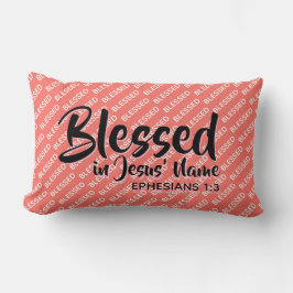 BLESSED IN JESUS' NAME Christelijk Scriptkoraal Kussen