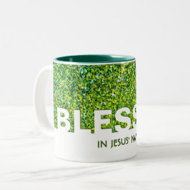 BLESSED in Jezus' naam | Stijlvol GREEN Glitter Tweekleurige Koffiemok