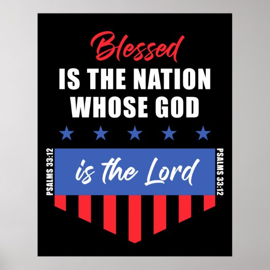 Blessed is de Nation - Christelijk Patriotic USA Poster (Voorkant)