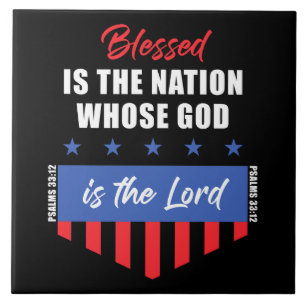 Blessed is de Nation - Christelijk Patriotic USA Tegeltje