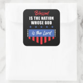 Blessed is de Nation - Christelijk Patriotic USA Vierkante Sticker (Tas)