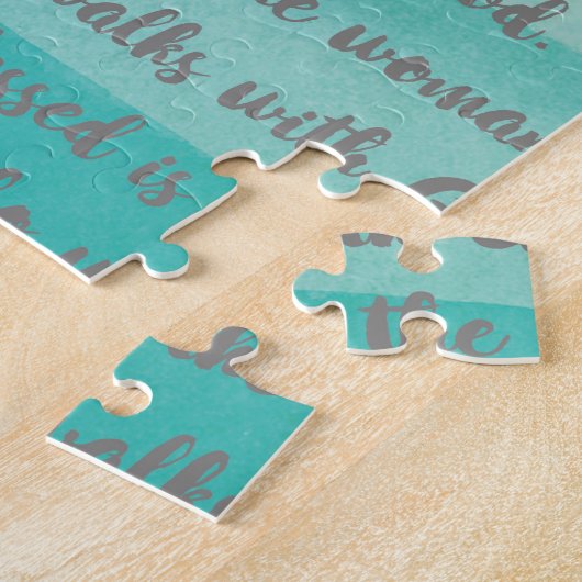 Blessed is de vrouw die bij God loopt Legpuzzel (Zijkant)