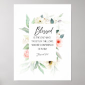 Blessed is degene, Jeremiah 17:7, bijbelse versie Poster (Voorkant)