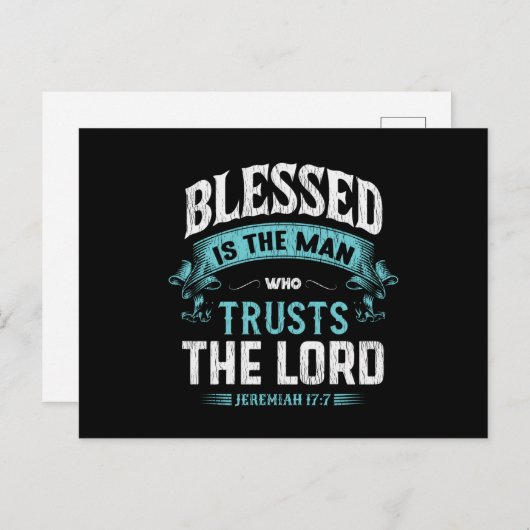 Blessed is het Man dat de heer Christelijk vertrou Briefkaart (Voorkant / Achterkant)