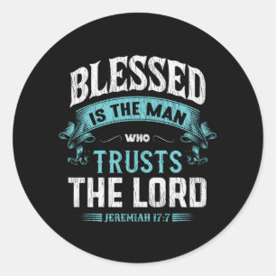 Blessed is het Man dat de heer Christelijk vertrou Ronde Sticker