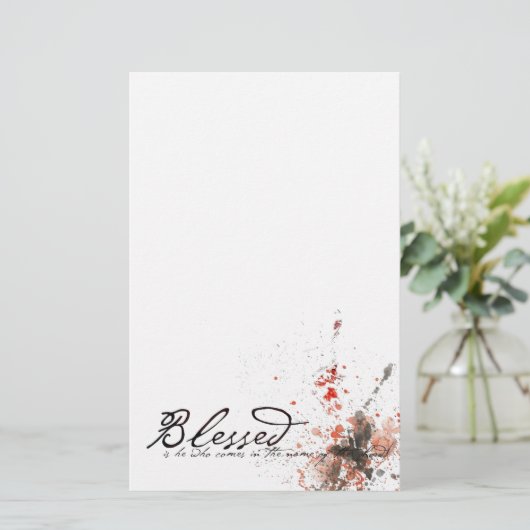 Blessed is hij briefpapier (Staand voorkant)