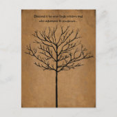 Blessed is hij die Wisdom een boom van het leven z Briefkaart (Voorkant)