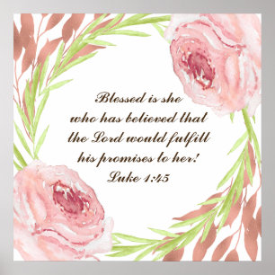 "Blessed is ze..." Poster met Rosie Wreath