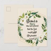 Blessed is zij die Christelijke naam geloofde Briefkaart (Voorkant / Achterkant)