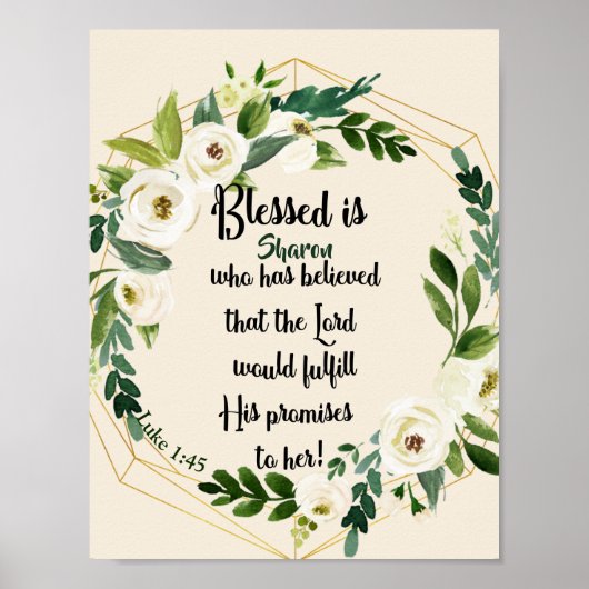 Blessed is zij die Christelijke naam geloofde Poster (Voorkant)