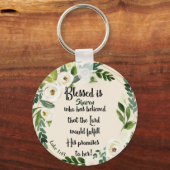 Blessed is zij die dacht dat naam Christelijk was Sleutelhanger (Voorkant)
