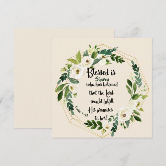 Blessed is zij die de Christelijke kaart geloofde (Voorkant / Achterkant)