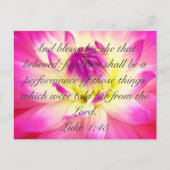 Blessed is zij die gelooft briefkaart (Voorkant)