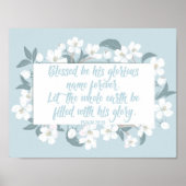 Blessed is zijn naam psalm 72:19 Christelijke vers Poster (Voorkant)