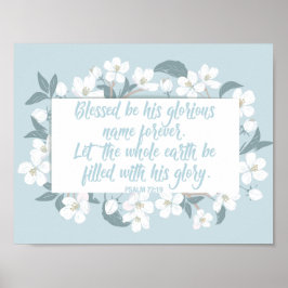 Blessed is zijn naam psalm 72:19 Christelijke vers Poster