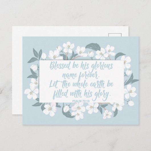 Blessed is zijn naam Psalm Christelijk Verse  Briefkaart (Voorkant / Achterkant)