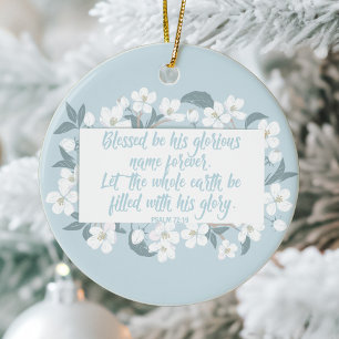 Blessed is zijn naam Psalm Christelijk Verse Keramisch Ornament