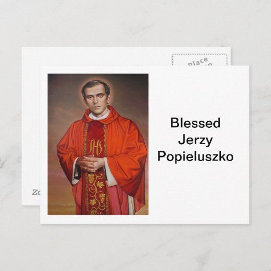 Blessed Jerzy Popieluszko Briefkaart (Voorkant / Achterkant)